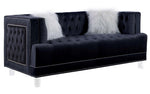 Maya 2-Pc Black Velvet Tufted Sofa Set