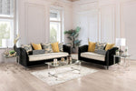 Maya Black/Beige Microfiber Loveseat