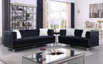 Maya Black Velvet Tufted Loveseat