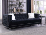 Maya Black Velvet Tufted Sofa