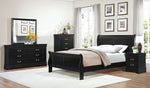 Mayville Black Wood Full Sleigh Bed