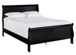 Mayville Black Wood Full Sleigh Bed