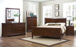 Mayville Brown Cherry Wood Full Sleigh Bed