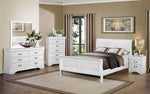 Mayville White Wood Full Sleigh Bed