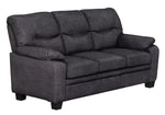 Meagan 2-Pc Charcoal Coated Microfiber Sofa Set