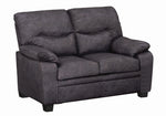 Meagan 2-Pc Charcoal Coated Microfiber Sofa Set