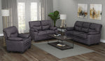 Meagan 3-Pc Charcoal Coated Microfiber Sofa Set