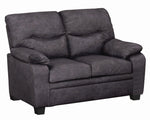 Meagan Charcoal Coated Microfiber Loveseat