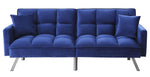 Mecene Blue Velvet Grid Tufted Adjustable Sofa