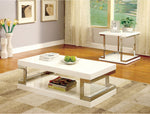 Meda Contemporary White Steel End Table