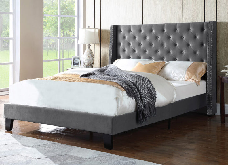 Meilani Grey Fabric Cal King Bed