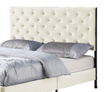 Melany Beige Fabric Full Platform Bed