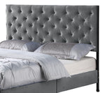 Melany Grey Fabric Cal King Platform Bed