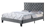 Melany Grey Fabric Cal King Platform Bed