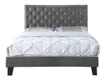 Melany Grey Fabric Full Platform Bed