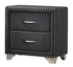 Melody Grey Velvet 2-Drawer Nightstand