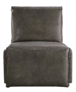 Metier Gray Leather/Metal Power Recliner