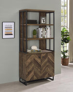 Millbrook Rustic Oak Herringbone/Gunmetal Bookcase