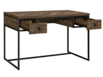 Millbrook Rustic Oak Herringbone/Gunmetal Writing Desk