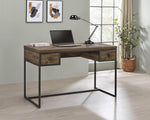 Millbrook Rustic Oak Herringbone/Gunmetal Writing Desk