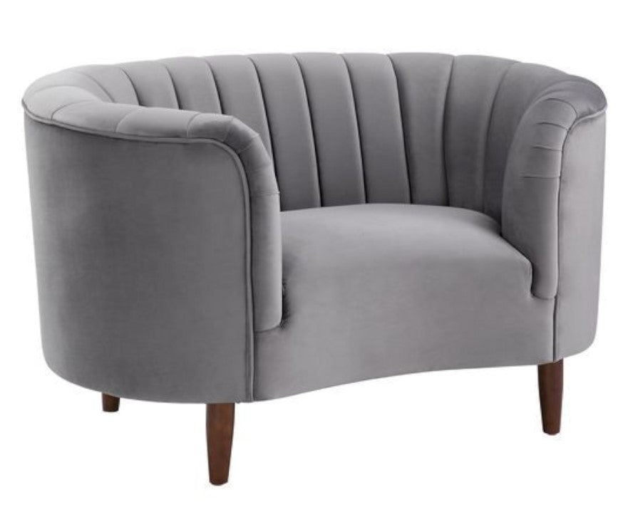 Millephri Gray Velvet Chair