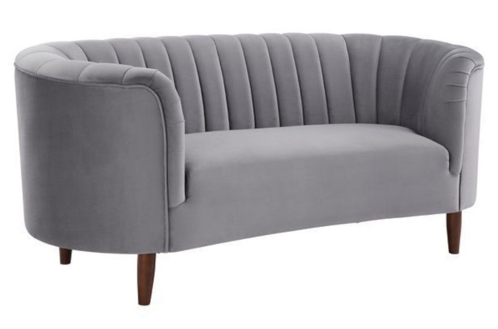 Millephri Gray Velvet Loveseat