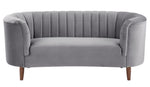 Millephri Gray Velvet Loveseat