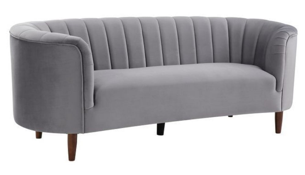 Millephri Gray Velvet Sofa