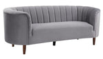 Millephri Gray Velvet Sofa