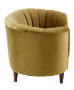 Millephri Olive Yellow Velvet Chair