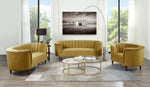 Millephri Olive Yellow Velvet Loveseat