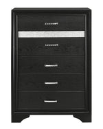 Miranda Black Wood 5-Drawer Chest