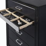 Miranda Black Wood 5-Drawer Chest