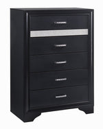 Miranda Black Wood 5-Drawer Chest