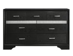 Miranda Black Wood 7-Drawer Dresser