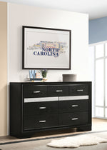 Miranda Black Wood 7-Drawer Dresser