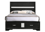 Miranda Black Wood Fully Slatted Full Storage Bed