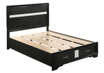 Miranda Black Wood Fully Slatted Full Storage Bed