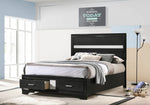 Miranda Black Wood Fully Slatted Full Storage Bed