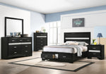 Miranda Black Wood Fully Slatted Full Storage Bed