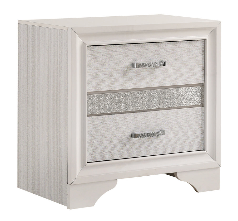 Miranda White Wood 2-Drawer Nightstand