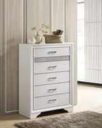 Miranda White Wood 5-Drawer Chest