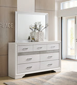 Miranda White Wood 7-Drawer Dresser with Mirror