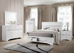 Miranda White Wood Fully Slatted Cal King Storage Bed