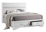 Miranda White Wood Fully Slatted Cal King Storage Bed