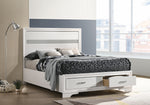 Miranda White Wood Fully Slatted Full Storage Bed