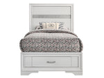 Miranda White Wood Fully Slatted Twin Storage Bed