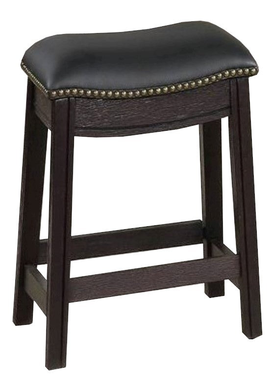 Missie 2 Black PU Leather/Wood Stools