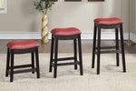 Missie 2 Burgundy PU Leather/Wood Bar Stools