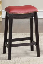 Missie 2 Burgundy PU Leather/Wood Counter Height Stools